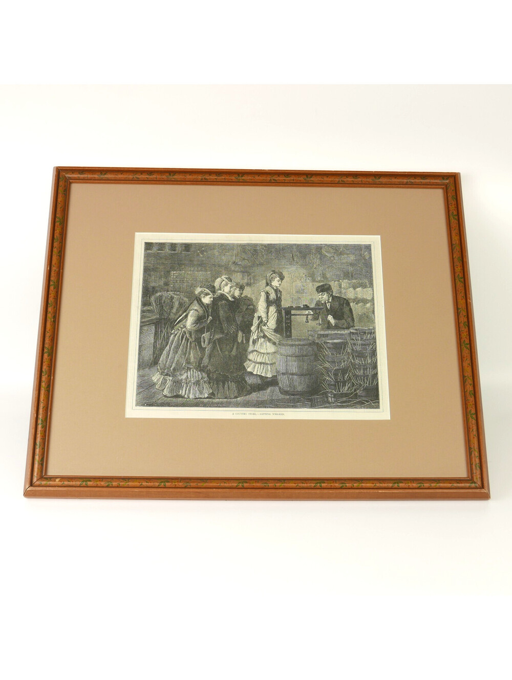 Antique Wood Engraving Print Winslow Homer A Country Store Getting Weighed 1871